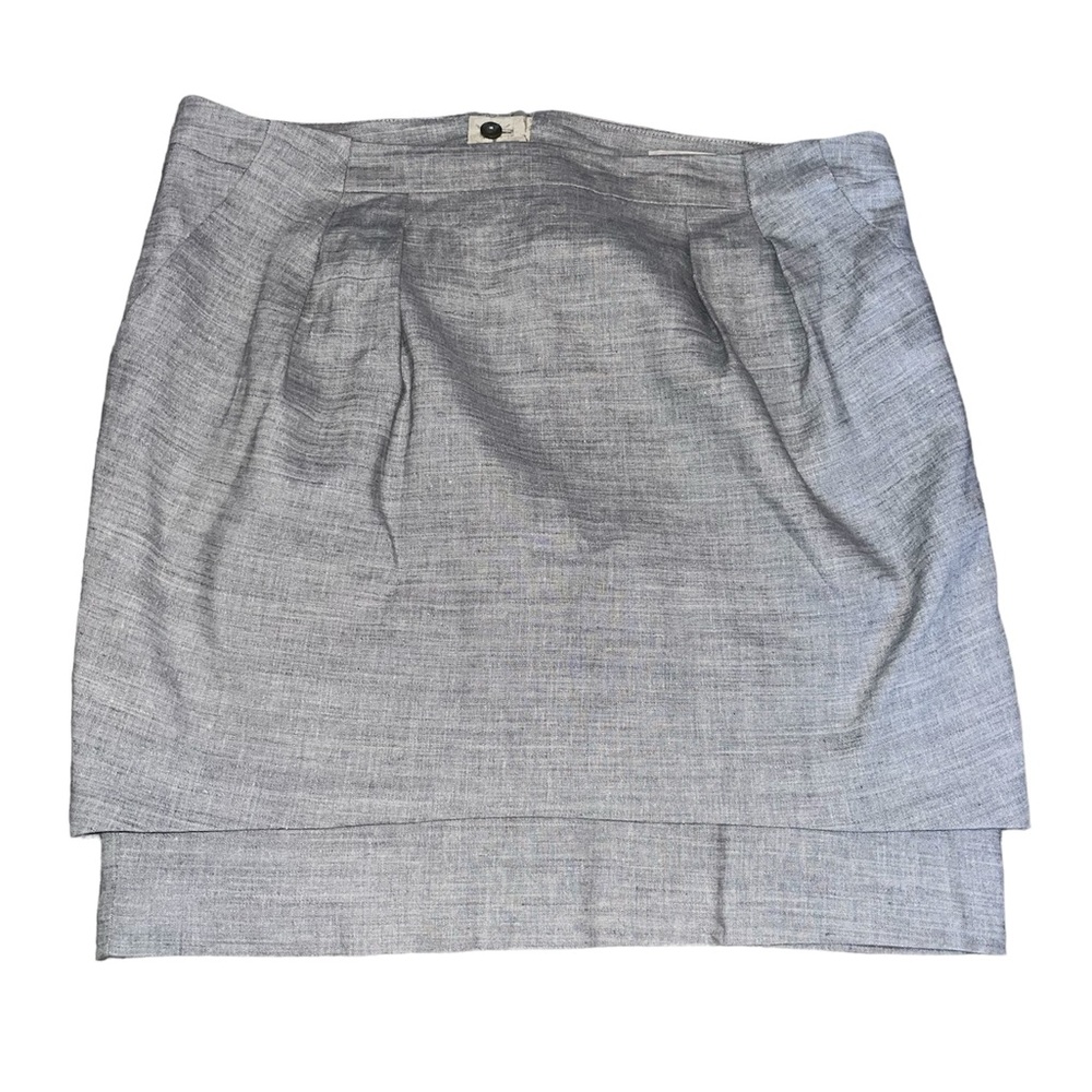 MEXX fine linen gray layered knee length skirt